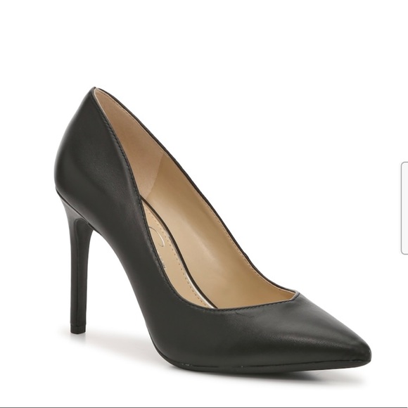 Jessica Simpson Black Leather Haneh Pump Sz 8 1/2 (39) Women’s - Picture 5 of 13